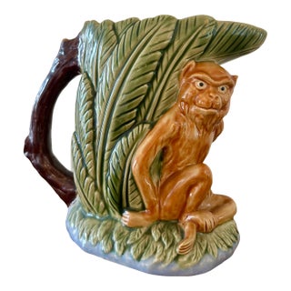 Vintage Majolica Monkey Pitcher For Sale