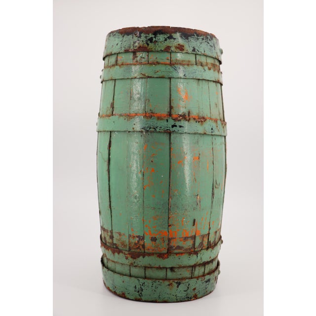 Blue 18th Century Antique Wine Barrel, Marked Lisboa For Sale - Image 8 of 13
