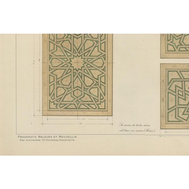 Paper Alexandre M. Raymond, Islamic Woodwork Designs, 1924, Paper For Sale - Image 7 of 9