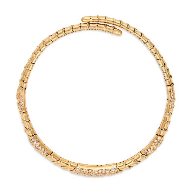 Contemporary Vintage 5.00 Carat Diamond 18k Yellow Gold Flexible Chocker Necklace For Sale - Image 3 of 6