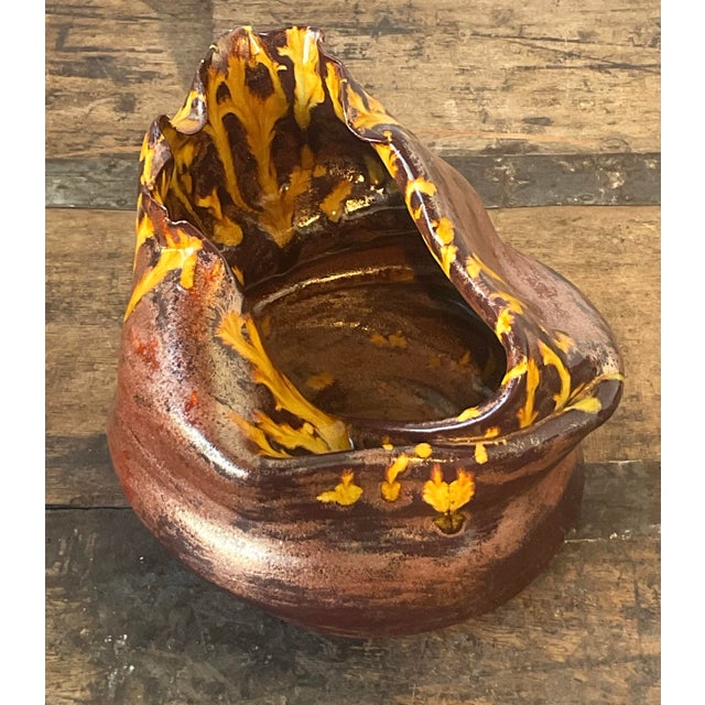 Vintage Original Studio Pottery Biomorphic Vase For Sale - Image 9 of 12