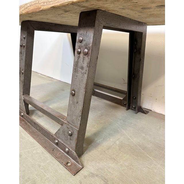 Wood Industrial Riveted Coffee Table, 1960s For Sale - Image 7 of 18
