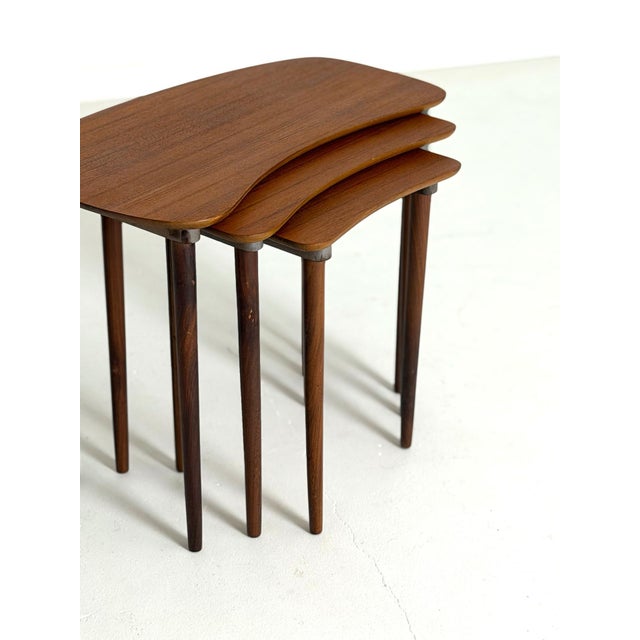 1960s Danish Teak Nesting Tables, 1960s, Set of 3 For Sale - Image 5 of 10