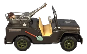 Vintage Army Combat Jeep Daya Terai Tin Toy, Japan, 1960s