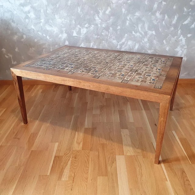 Danish Rosewood Coffe Table with Mosaic, 1960s, in Good conditions. Designed 1960 to 1969