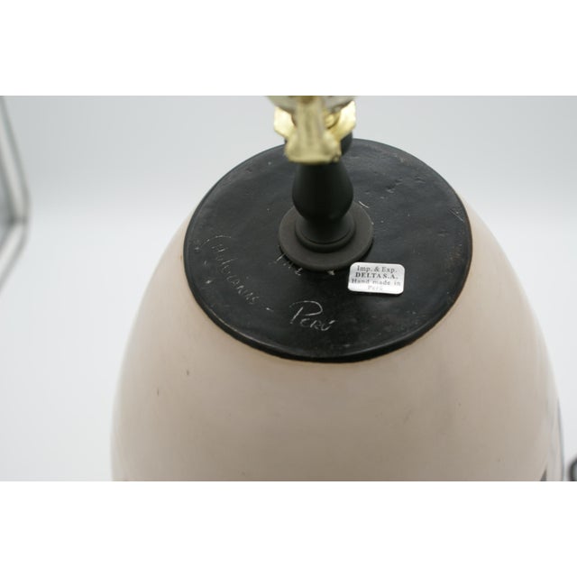 Late 20th Century Late 20th Century Black & Ivory Geometric Chulucanas Pottery Lamp – Handcrafted Peruvian Art Large Egg Vase Shape For Sale - Image 5 of 8
