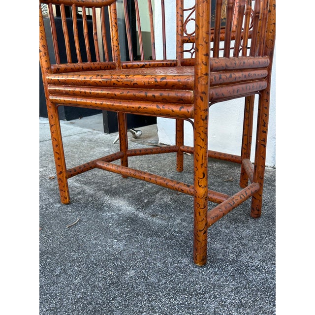 Brown Vintage Pair of Brighton Pavilion Bamboo Chairs For Sale - Image 8 of 9