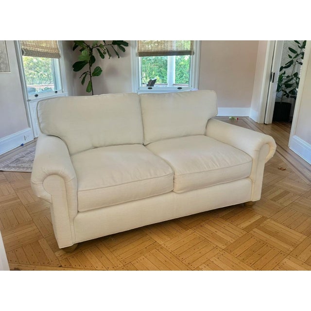Rh Lancaster Sofa 6 Feet Belgian Linen For Sale In New York - Image 6 of 6