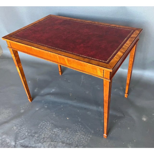 English 19th Century English Satinwood and Leather Table For Sale - Image 3 of 8
