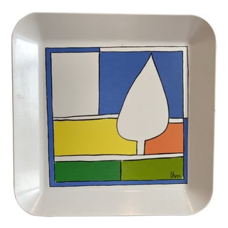 1954 Vintage Waverly Products Vera Neumann Melamine Serving Tray For Sale