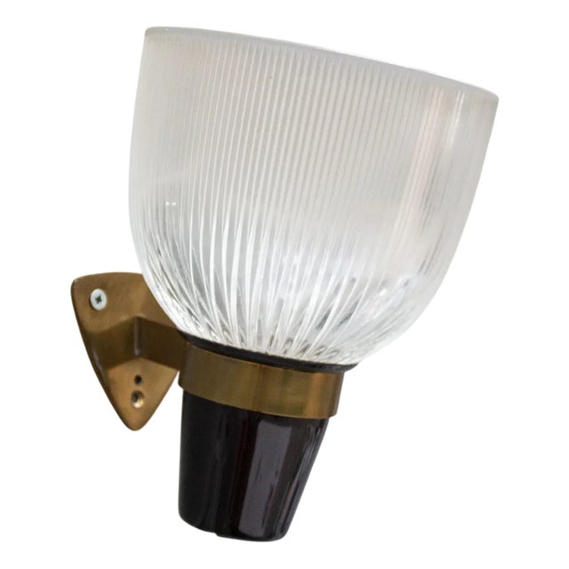 Azucena LP5 Brass and Glass Wall Light by Ignazio Gardella, 1950s For Sale