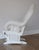 1970s Vintage 70s Victoria Style White Wicker Rattan Glider Rocking Peacock Lounge Chair For Sale - Image 5 of 18