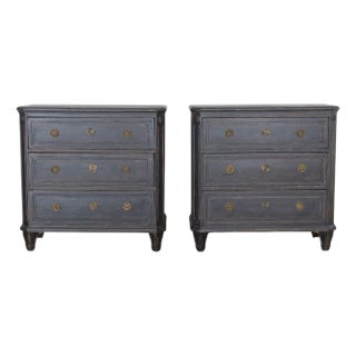 Pair of 19th Century Swedish Painted Chests of Drawers For Sale