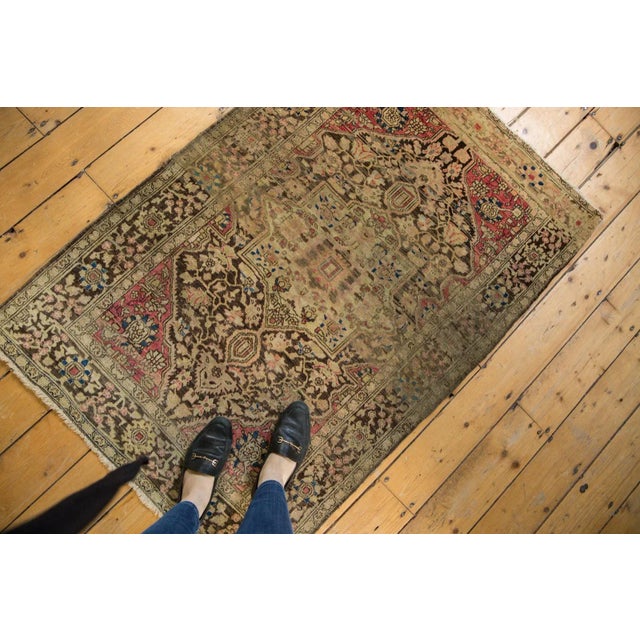:: Antique vintage 1915 Persian Farahan Sarouk carpet with stunning raspberry, charcoal, beiges, silvers, and greige...