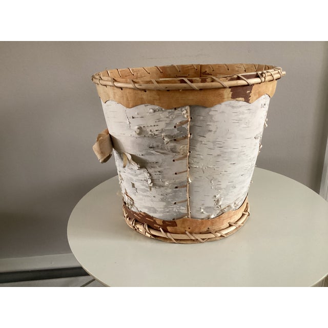 Early 21st Century Large Birchbark Wastebasket in the Style of Baskets Made by Native American Arts and Crafts For Sale - Image 5 of 15