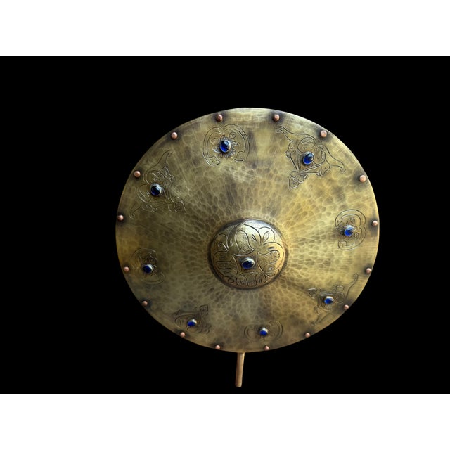 Hand Engraved Turkish Brass Armor Display Set For Sale - Image 11 of 11