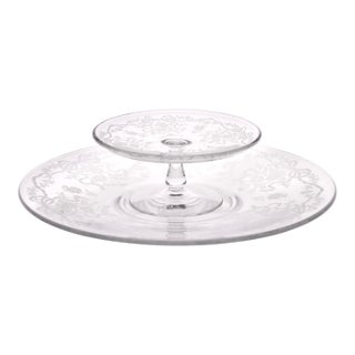 Early 20th Century Fostoria Etched Glass Serveware - 2 PCS For Sale