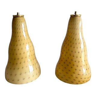 Vintage Italian Glass Pendant Lamps by Toso & Massari for Leucos - A Pair For Sale