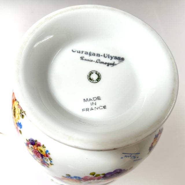 Vintage Limoges Porcelain Floral Vase/Cachepot | Ouragan - Ulysse, Paris, Made in France For Sale In Los Angeles - Image 6 of 6
