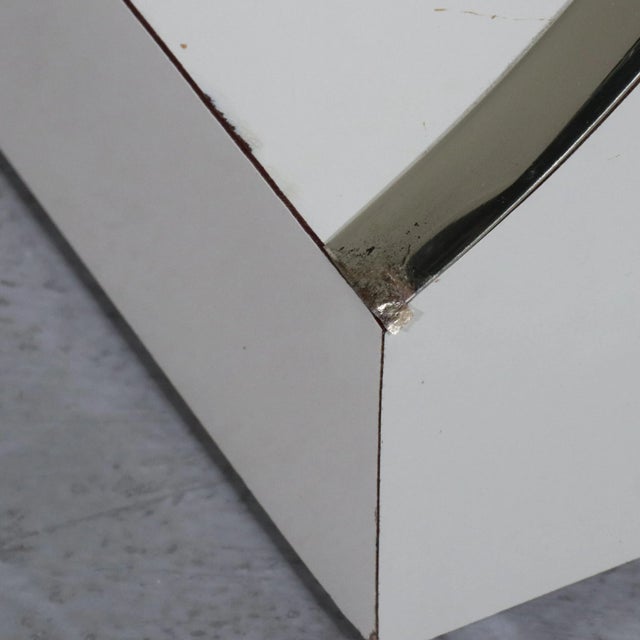 Sculptural Laminate and Brass Side Tables After Karl Springer - a Pair For Sale - Image 11 of 12