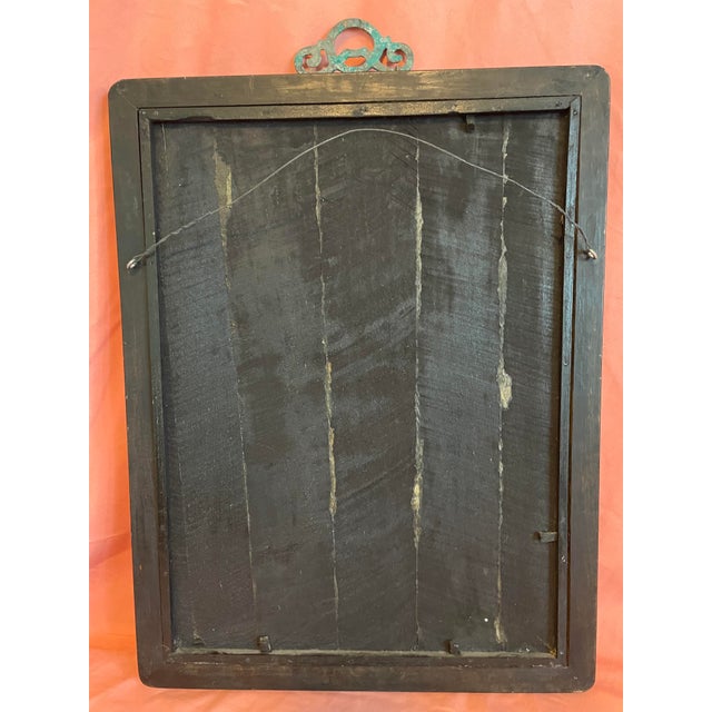 Antique Chinese Reverse Glass Painting Court Beauty Republic Period - Pristine For Sale - Image 9 of 10