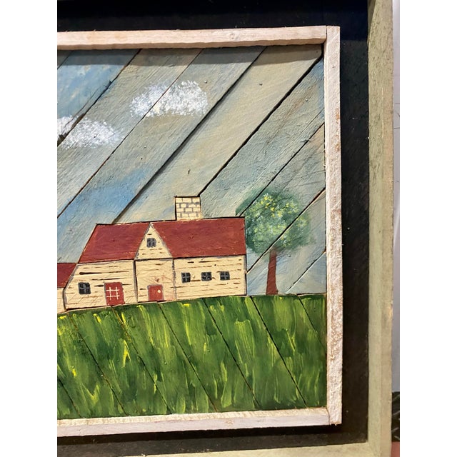 1960s 1960s Warren Kimble Style Painting Over Slanted Wooden Plank . For Sale - Image 5 of 12