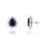 VR Jewels 8.01ct Royal Blue Sapphire & 2.19ct Diamond Halo Pear Stud Earrings in 14k White Gold- A Pair For Sale - Image 4 of 16