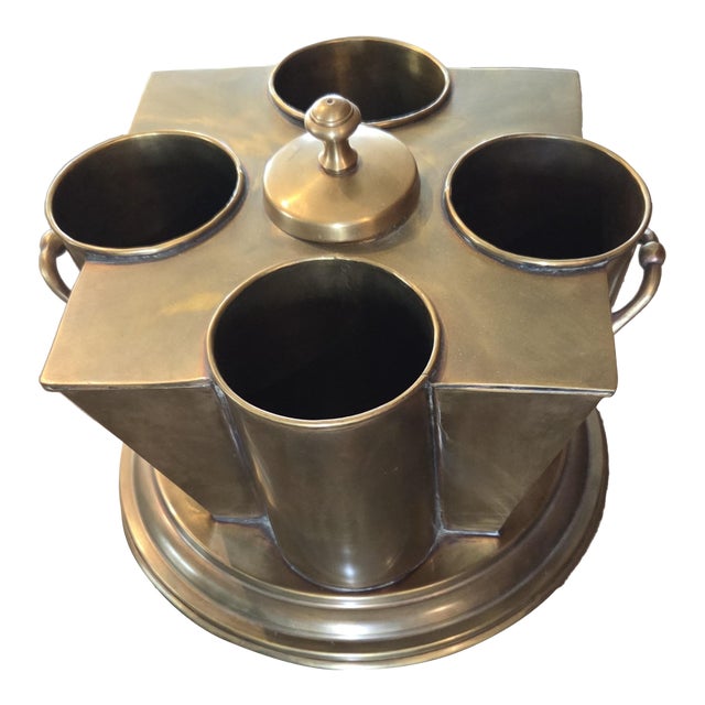 Mid 20th Century 4 Bottle Wine Chiller With Ice Bucket For Sale