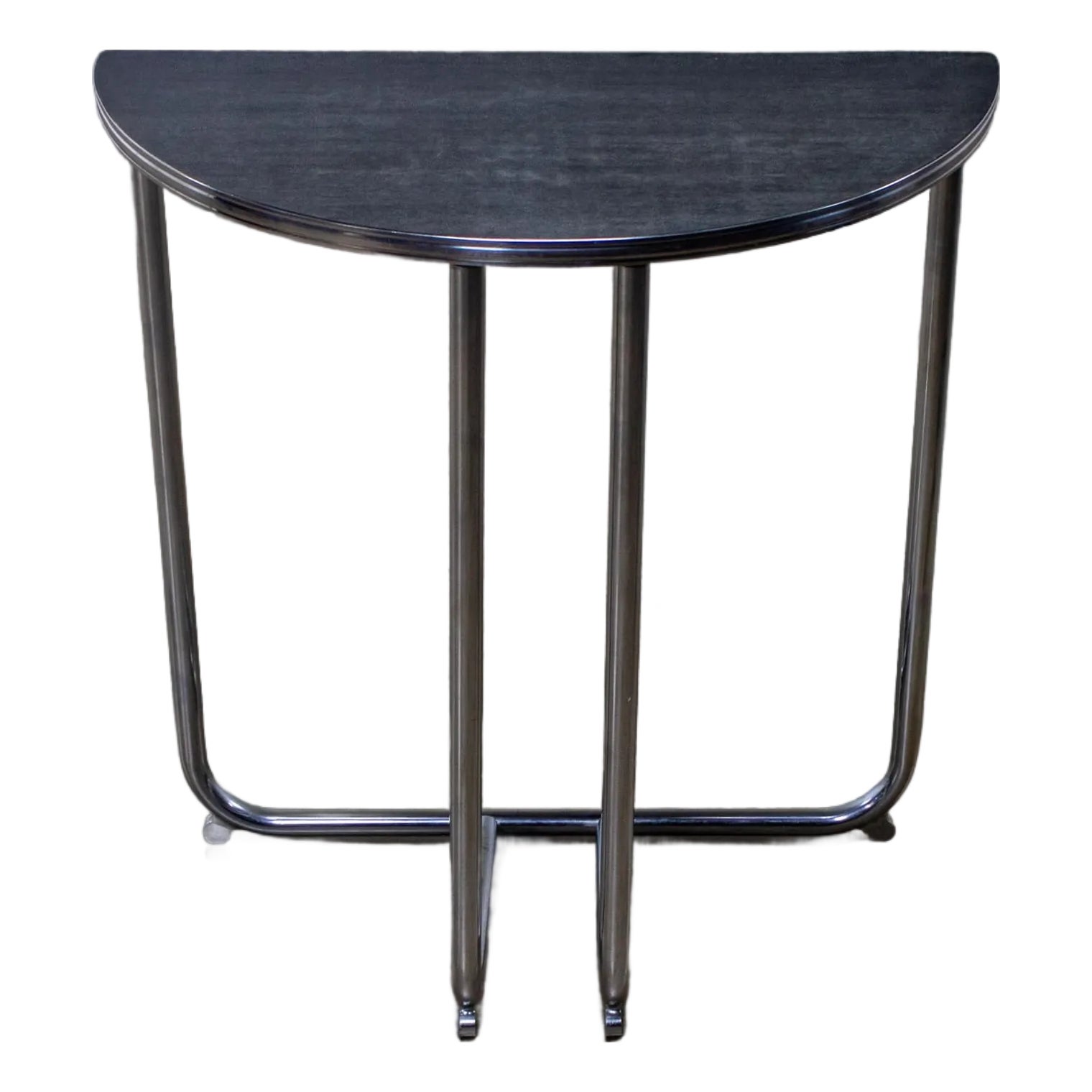 1920-1940’s Art Deco Streamline Moderne Royalchrome Demilune Console ...