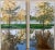 Textile "Fall Reflection Diptych" Contemporary Autumn Landscape Acrylic Painting - a Pair For Sale - Image 7 of 7