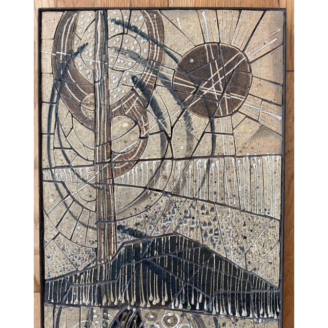 Vintage Mid Century Ceramic Tile Mosaic Wall Art For Sale In Austin - Image 6 of 12