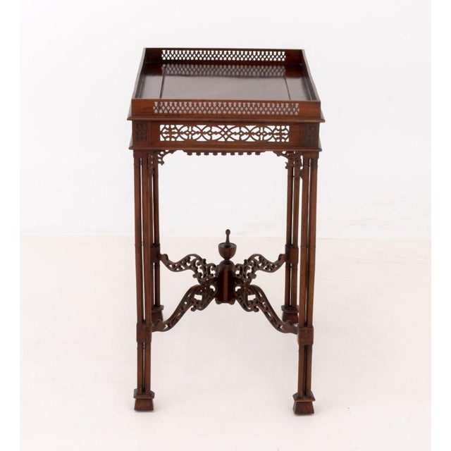 Brown Chinese Chippendale Style Mahogany Silver Table For Sale - Image 8 of 9