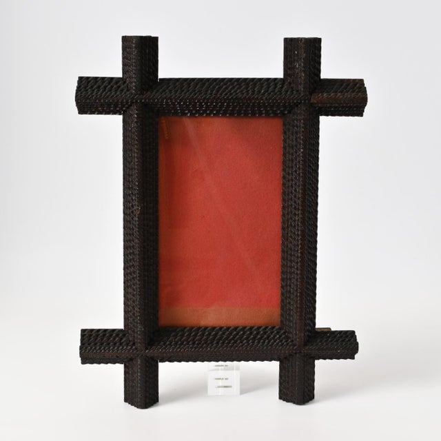 1920s European Tramp Art Picture Frame, 1890s For Sale - Image 5 of 8