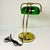 1970s Vintage Art Deco Arts & Crafts Emeraldite Bottle Green Glass Shade Brass Bankers Desk Lamp For Sale - Image 9 of 16