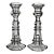 Early 1800s Boston & Sandwitch Glass Company, Smokey Grey Moulded Glass Candlesticks, Pair For Sale