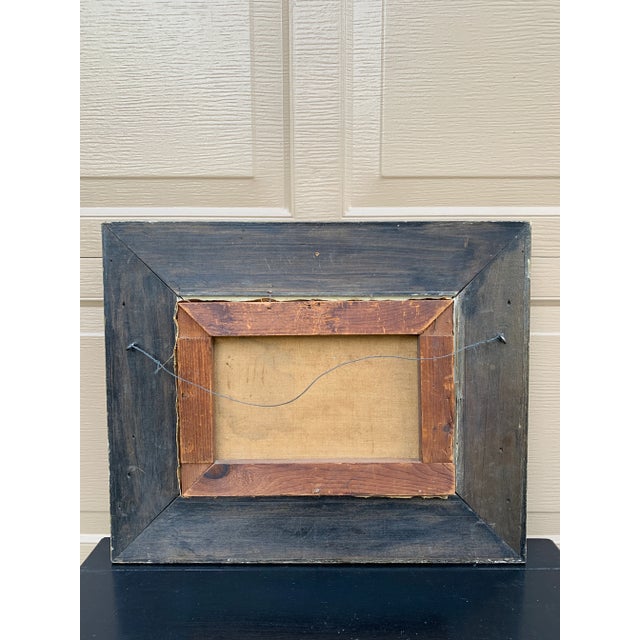 Antique Country Landscape With Three Ladies in a Carved Giltwood Frame For Sale - Image 17 of 17