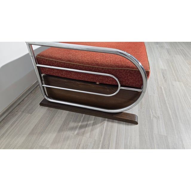 Brown Bauhaus Chrome Sofa by Robert Slezak for Slezak Factories, 1930s For Sale - Image 8 of 14