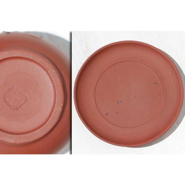 Mid-Century Chinese Yixing Tea Set, Teapot and Five Cups With Saucers, Marked For Sale - Image 10 of 12