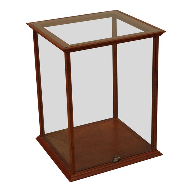 Custom Quality Cherry and Glass Table Top Display Chairish