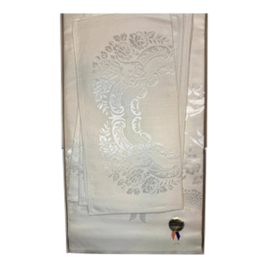 Vintage Alico 52 X 70 Ivory Fine Imported Damask Tablecloth & Napkins New Old Stock - 5pcs