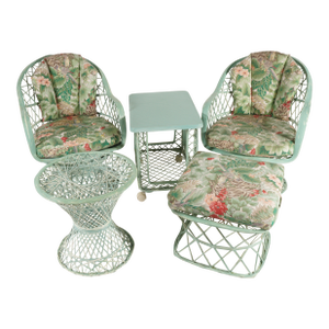 Vintage Spun Fiberglass Patio Furniture Set in the Style of Russell Woodard, 5 Pieces