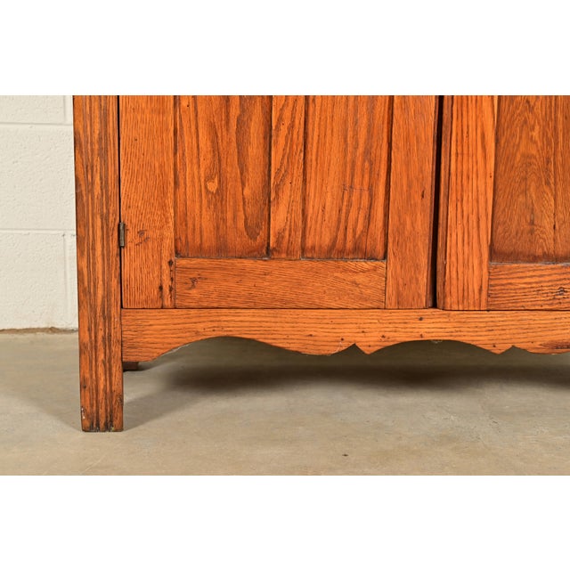 Antique Victorian Carved Oak Glass Front Bookcase or Dining Cabinet, Circa 1900 For Sale - Image 13 of 17