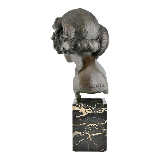 Metal Maxime Real Del Sarte, Art Deco The Fauness Bust, 1921, Bronze on Marble Base For Sale - Image 7 of 10