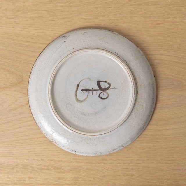 Red 1960s French Ceramic Painted Rooster Plate by Gustave Reynaud For Sale - Image 8 of 8