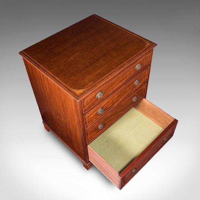 Brown Antique Small Chest of Drawers, English, Georgian Revival, Tallboy, Edwardian For Sale - Image 8 of 11
