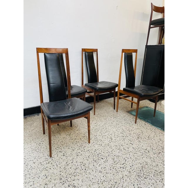 Wood Scandinavian Dining Chairs in Wood and Synthetic Leather, 1960s, Set of 6 For Sale - Image 7 of 18