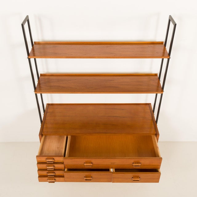 Italian Free Standing Shelving Unit with Drawers, 1970s For Sale - Image 6 of 12