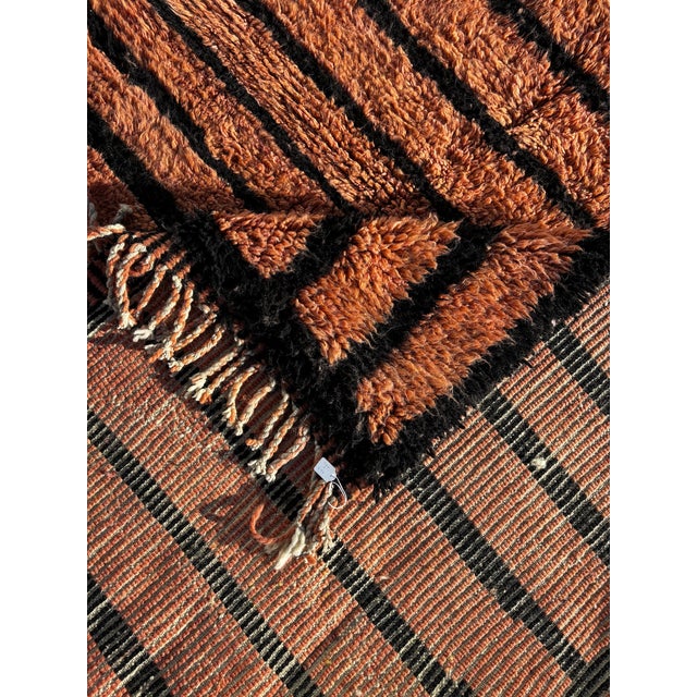 Orange Luxe Berber Moroccan Rug, 1990 For Sale - Image 8 of 11