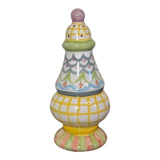 Late 20th Century MacKenzie-Childs Aurora 1997 Hand-Painted Ceramic Sugar Shaker / Caster For Sale