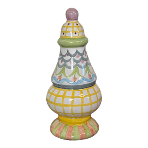 Late 20th Century MacKenzie-Childs Aurora 1997 Hand-Painted Ceramic Sugar Shaker / Caster